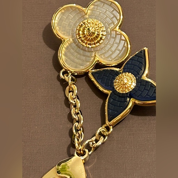Authentic Louis Vuitton bag charm in blue & white LV flower pattern. Mint. - Picture 7 of 8